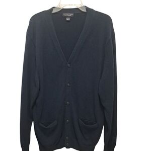 Roundtree &Yorke Women's Sweater Size L Dark Blue 100%Cotton.